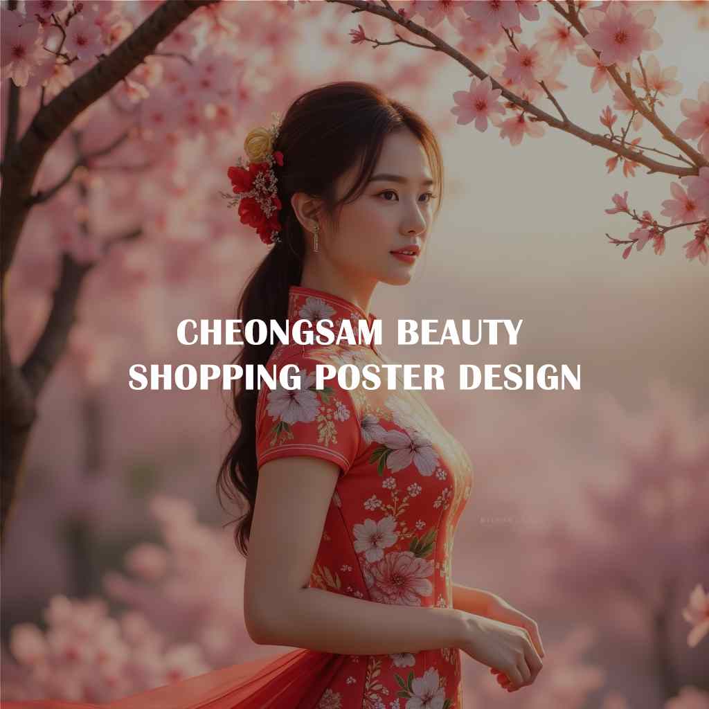Cheongsam beauty shopping poster design psd